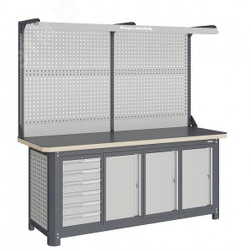 Изображение товара Модульный металлический верстак MCN 2052.S6777-2F с ящиками и защитой