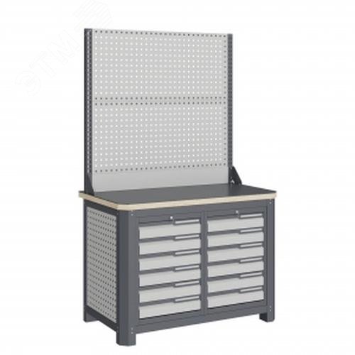 Изображение товара Верстак слесарный MCN 1252.S66-2 металл/фанера, нагрузка 1500 кг, Россия