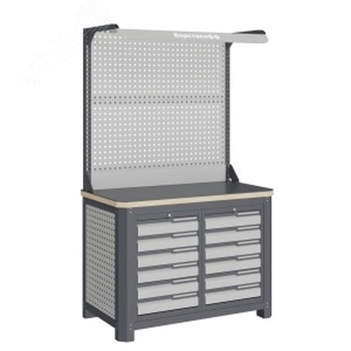 Изображение товара Верстак слесарный MCN 1252S66-2F металлический с выдвижными ящиками из РФ