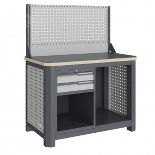 Изображение товара Верстак слесарный MCN 1252.S2.12-1 металлический с ящиками и фанерной столешницей