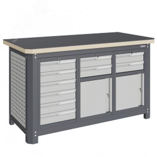 Изображение товара Верстак слесарный MCN 1552.S699 металлический с ящиками и замком Россия