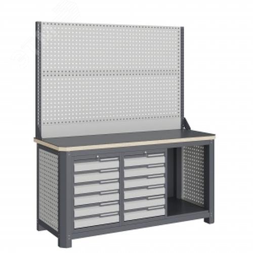 Изображение товара Верстак слесарный MCN 1552.S66.1-2 из металла с ящиками и высокой грузоподъемностью