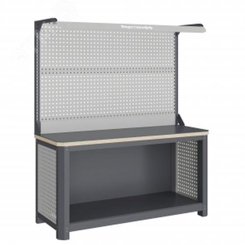 Изображение товара Верстак слесарный MCN 1552.0.111-2F из металла с фанерной столешницей и стальными элементами