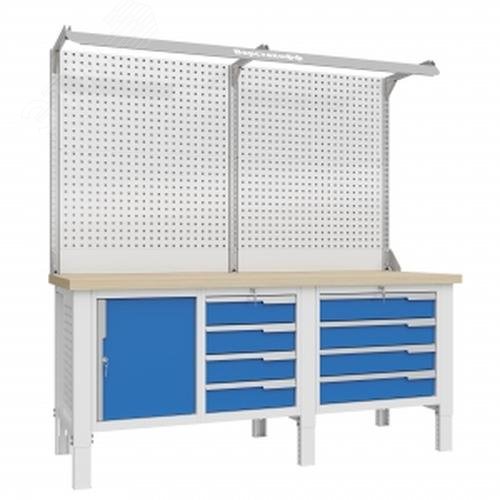 Изображение товара Слесарный верстак CTR 2002.S47L4.23-2F с регулируемой высотой и усилением