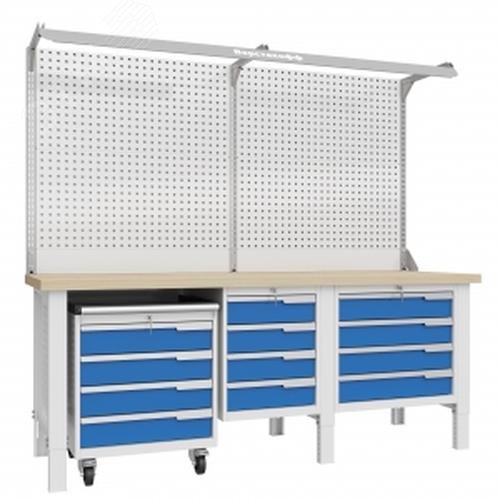 Изображение товара Верстак слесарный CTR 2202.S4L4M4.2-2F от Верстакофф, регулируемая высота, высокая нагрузка