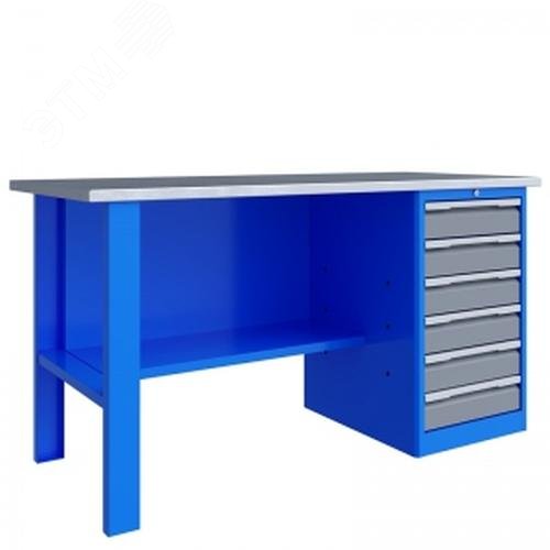 Изображение товара Верстак слесарный TNC 161.16.3 с влагостойкой фанерой и освещением