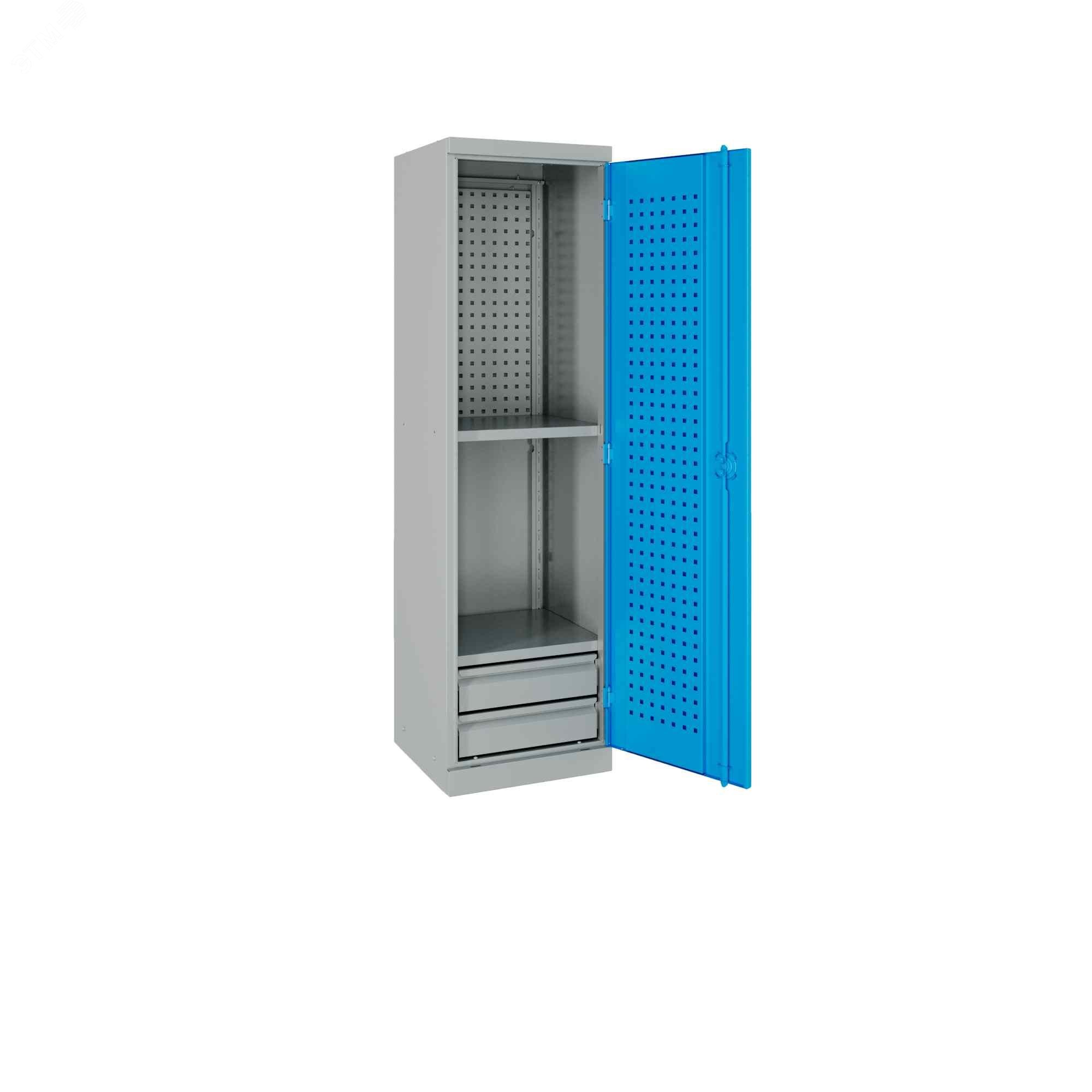 Изображение товара Металлический шкаф TNC H 180.2B.2S с замком и цветным покрытием