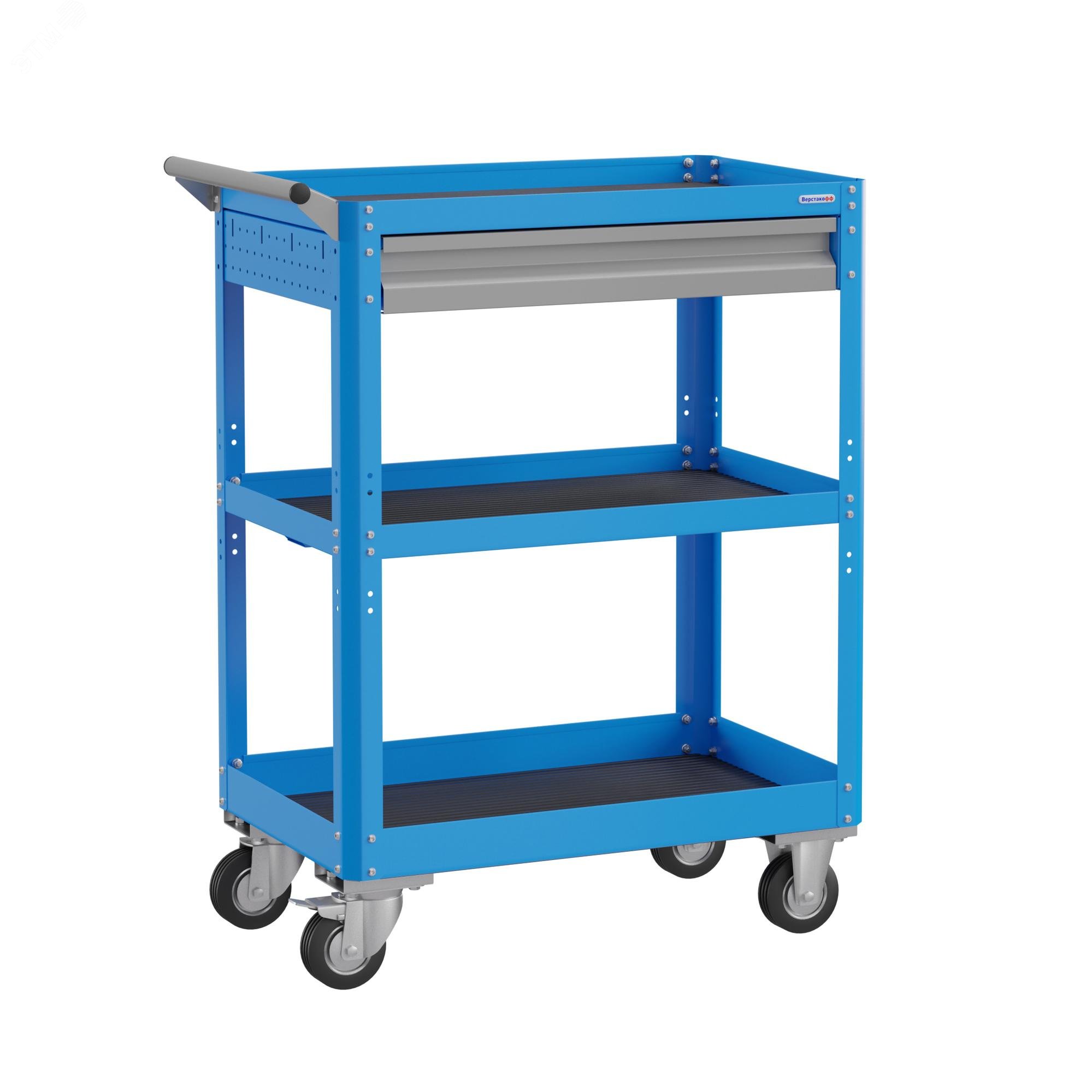 Изображение товара Тележка инструментальная PLC 9507.1-К с ящиком и полками прочная Россия