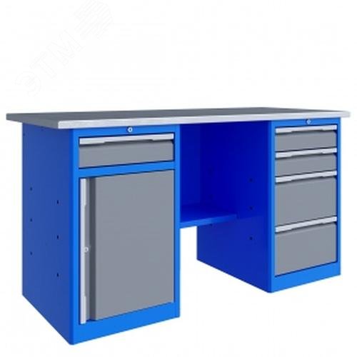 Изображение товара Верстак слесарный TNC 201.48.3 с перфорированным экраном и освещением