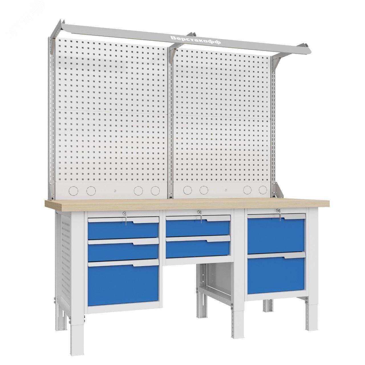 Изображение товара Верстак слесарный CTR 1802.S123.13-2FR, регулируемый, нагрузка 2000 кг