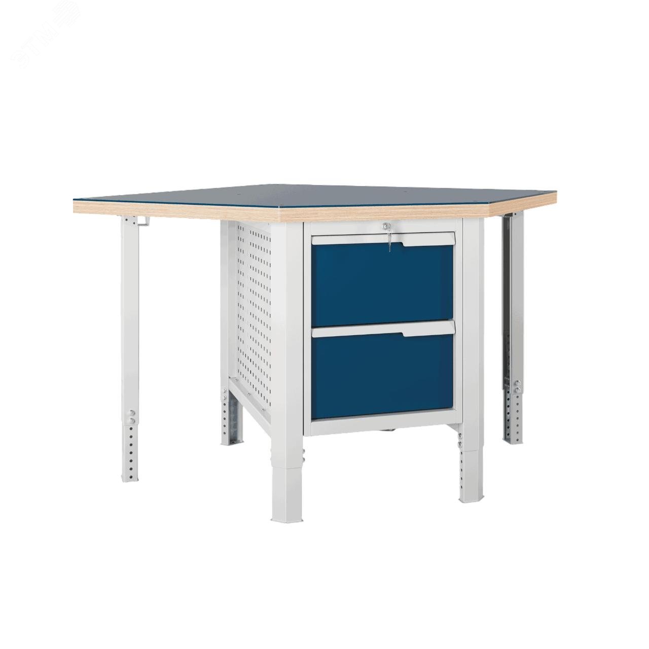 Изображение товара Верстак угловой CTR U532.S2.1 серия Constructor с регулировкой высоты и высокой нагрузкой