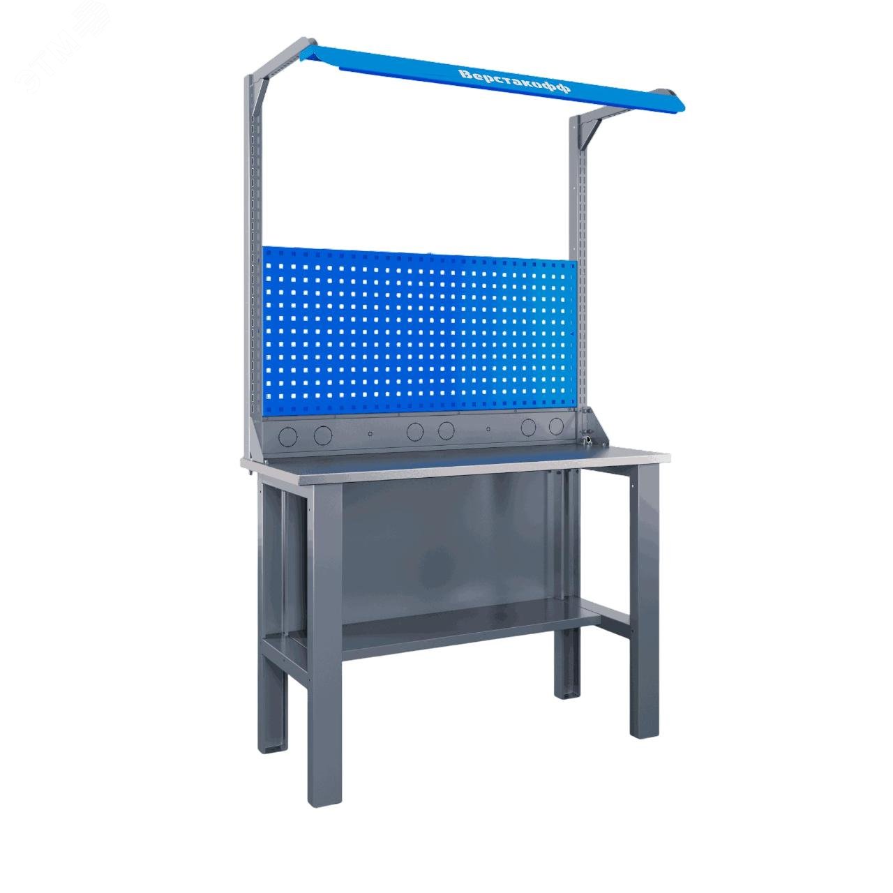 Изображение товара Слесарный верстак SLF 121.11.3-1FR из металла с МДФ рабочей поверхностью