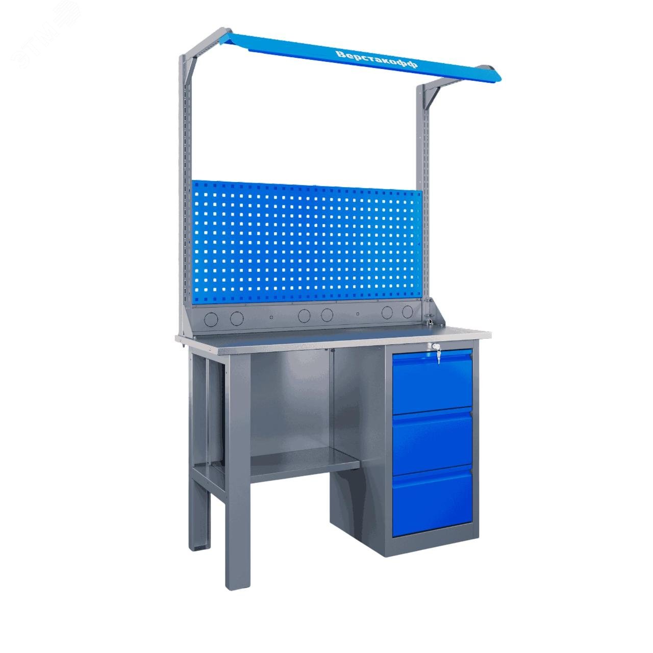 Изображение товара Верстак слесарный SLF 121.13.1-1FR Россия 300 кг металлический с МДФ