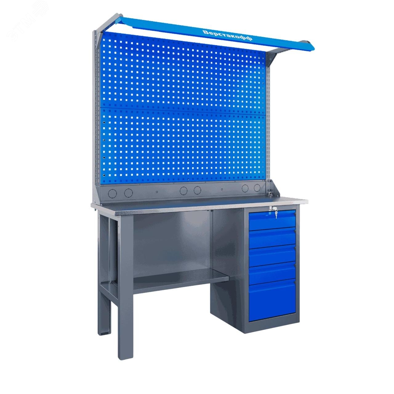 Изображение товара Верстак слесарный SLF 141.15.2-2FR с МДФ столешницей и нагрузкой 300 кг