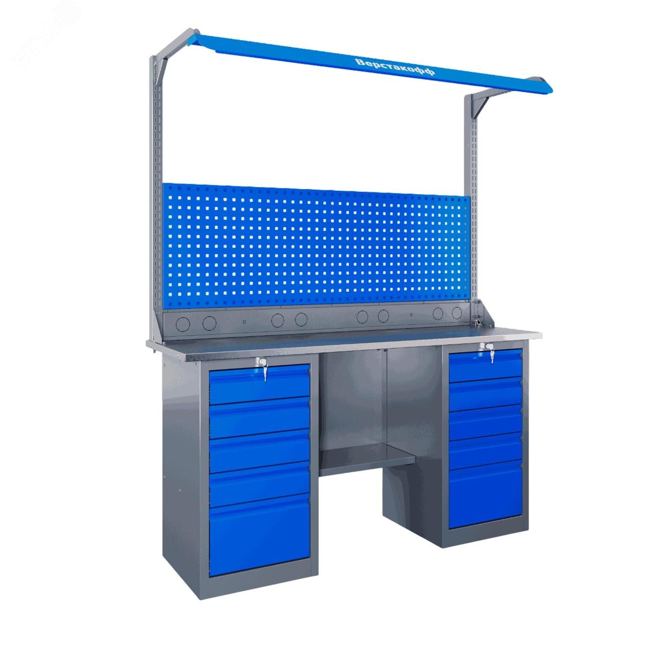 Изображение товара Верстак слесарный SLF 161.55.1-1FR, металлический, Россия