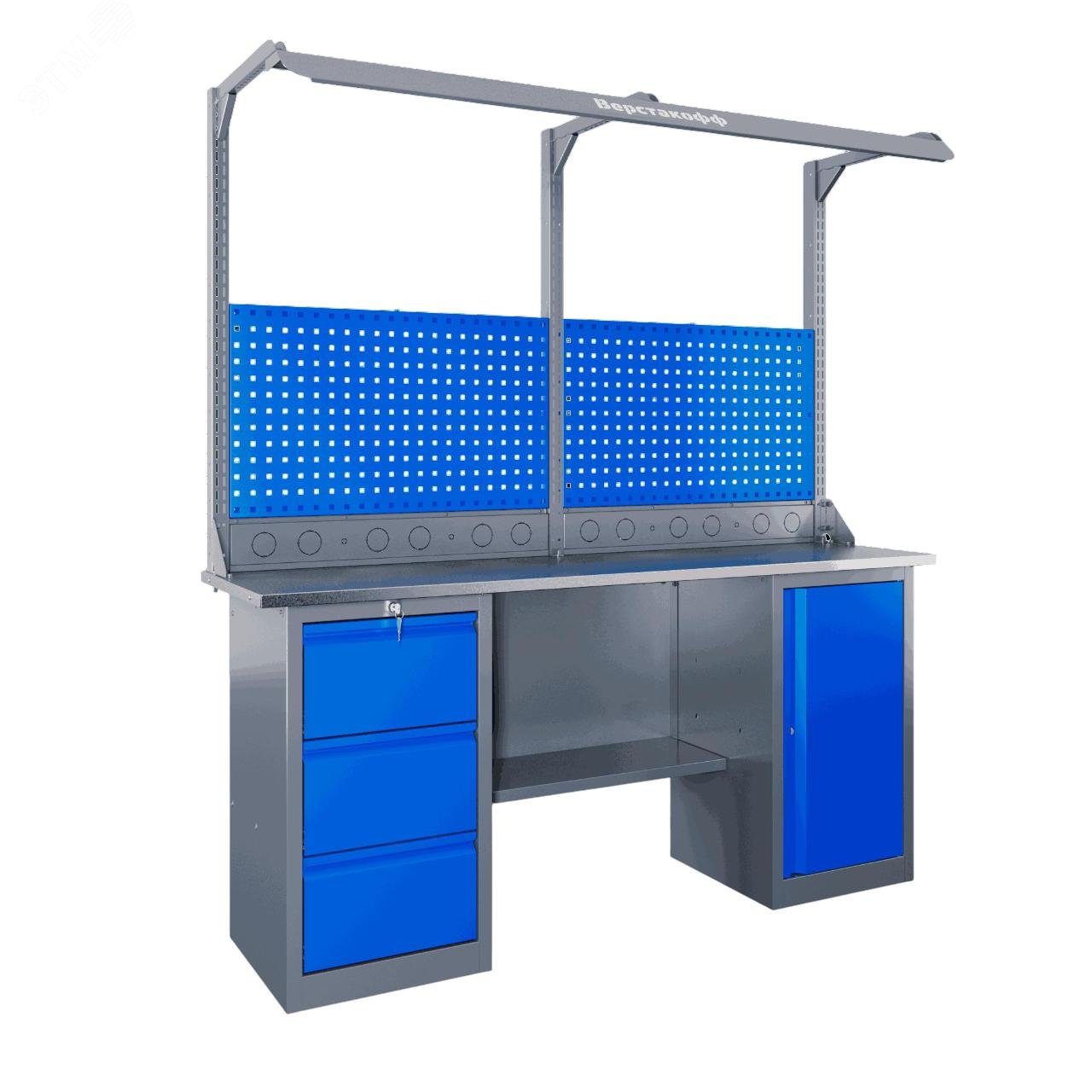 Изображение товара Верстак слесарный SLF 181.37.2-1FR с металлической столешницей