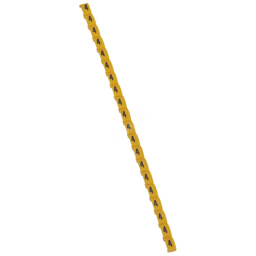 Маркер для кабеля цифра (4) белая/желтая Duplix 800шт 038404 Legrand