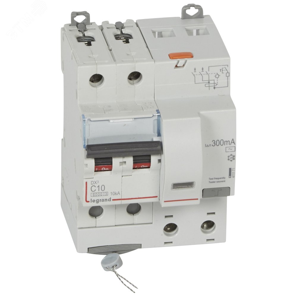 Выключатель автоматический дифференциального тока DX3 2П C10А 300MА-АC 4м 411171 Legrand - превью 2
