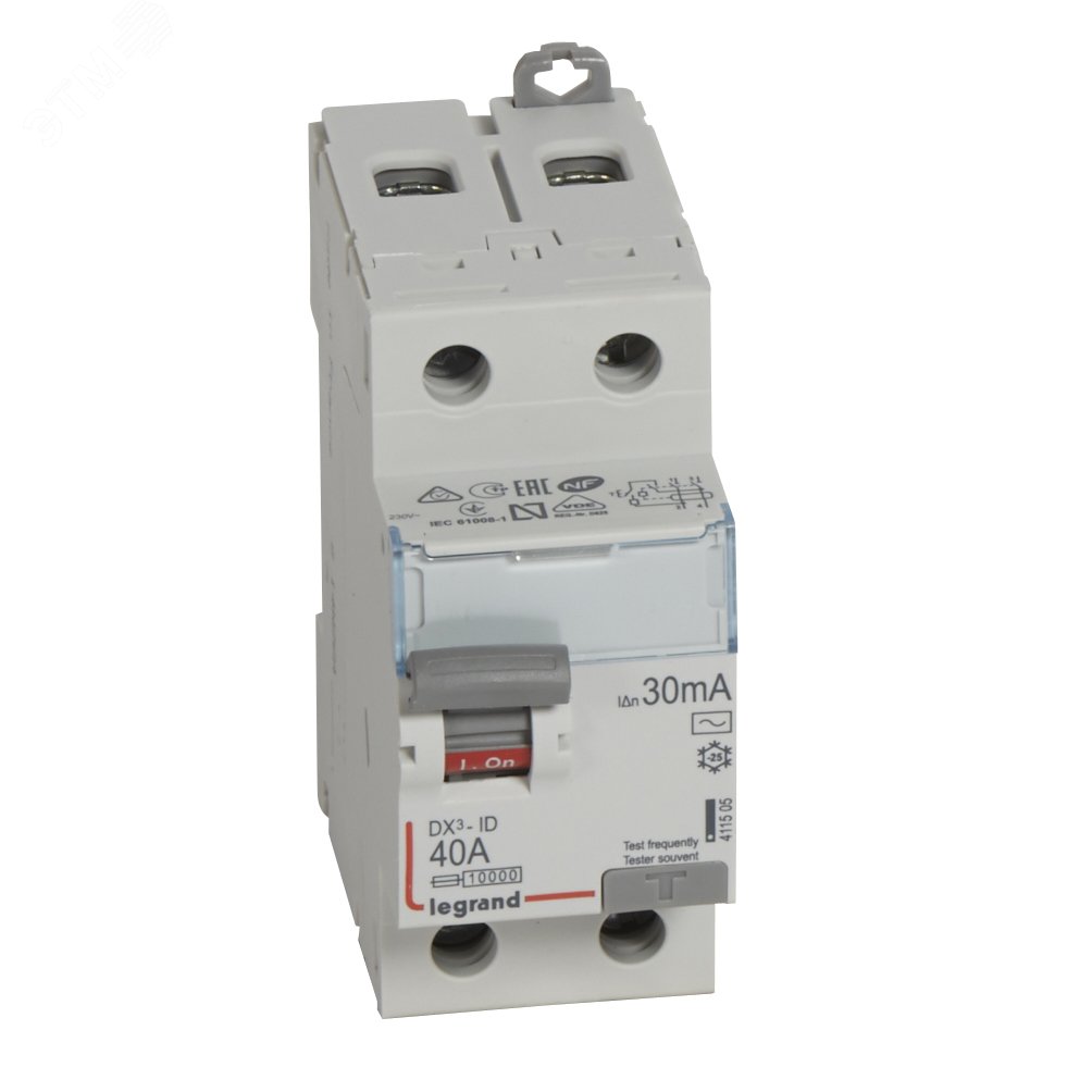 Выключатель дифференциального тока (УЗО) 2п 40А 30мА DX3 АC 411505 Legrand - превью 2