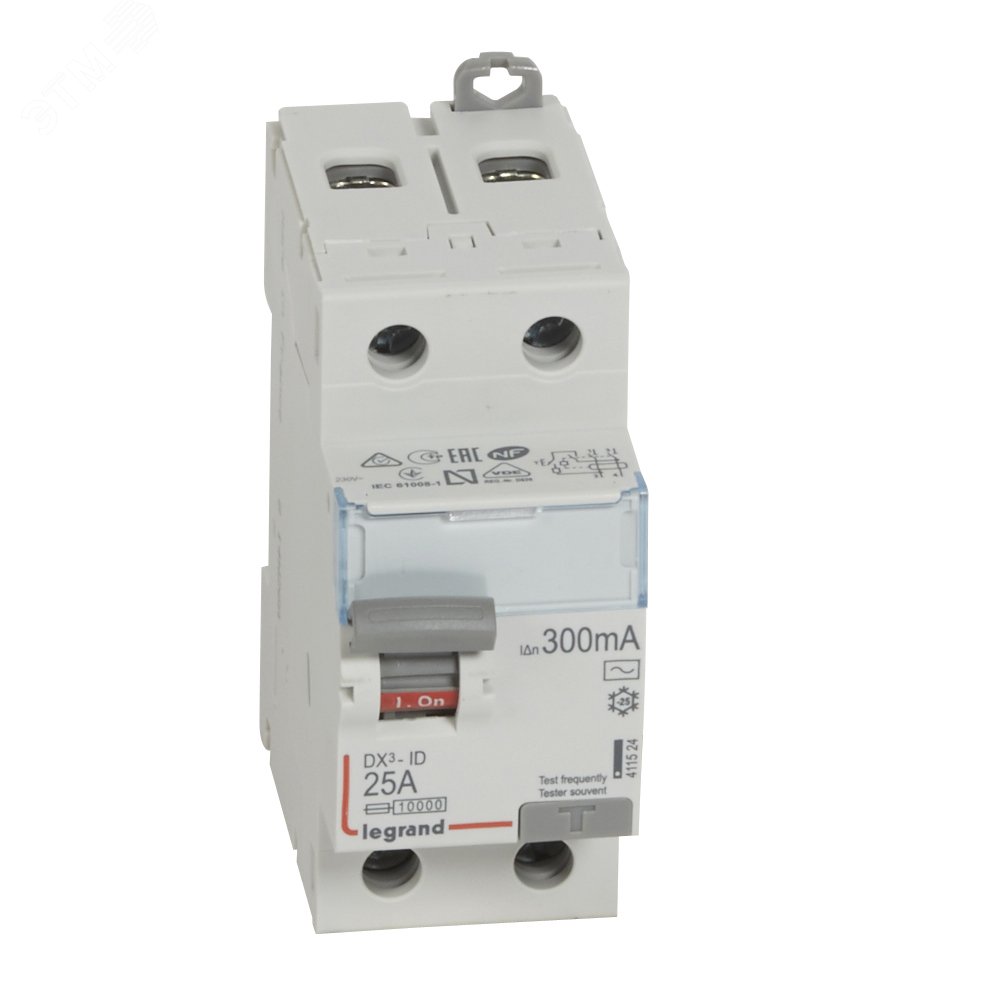 Выключатель дифференциального тока (УЗО) DX3 2П 25А 300мА-АC 411524 Legrand - превью 2