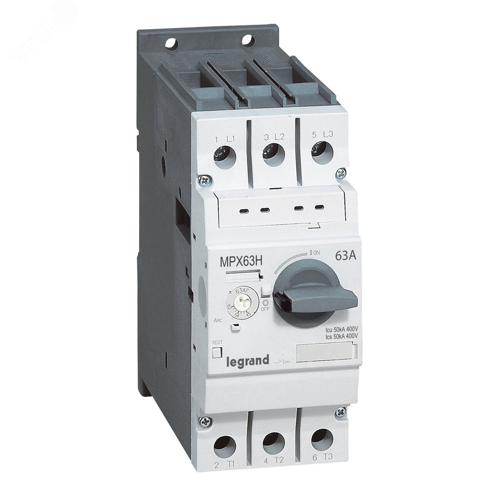 Выключатель автоматический для защиты электродвигателей MPX3 T63H 63A 50kA 417368 Legrand - превью 2