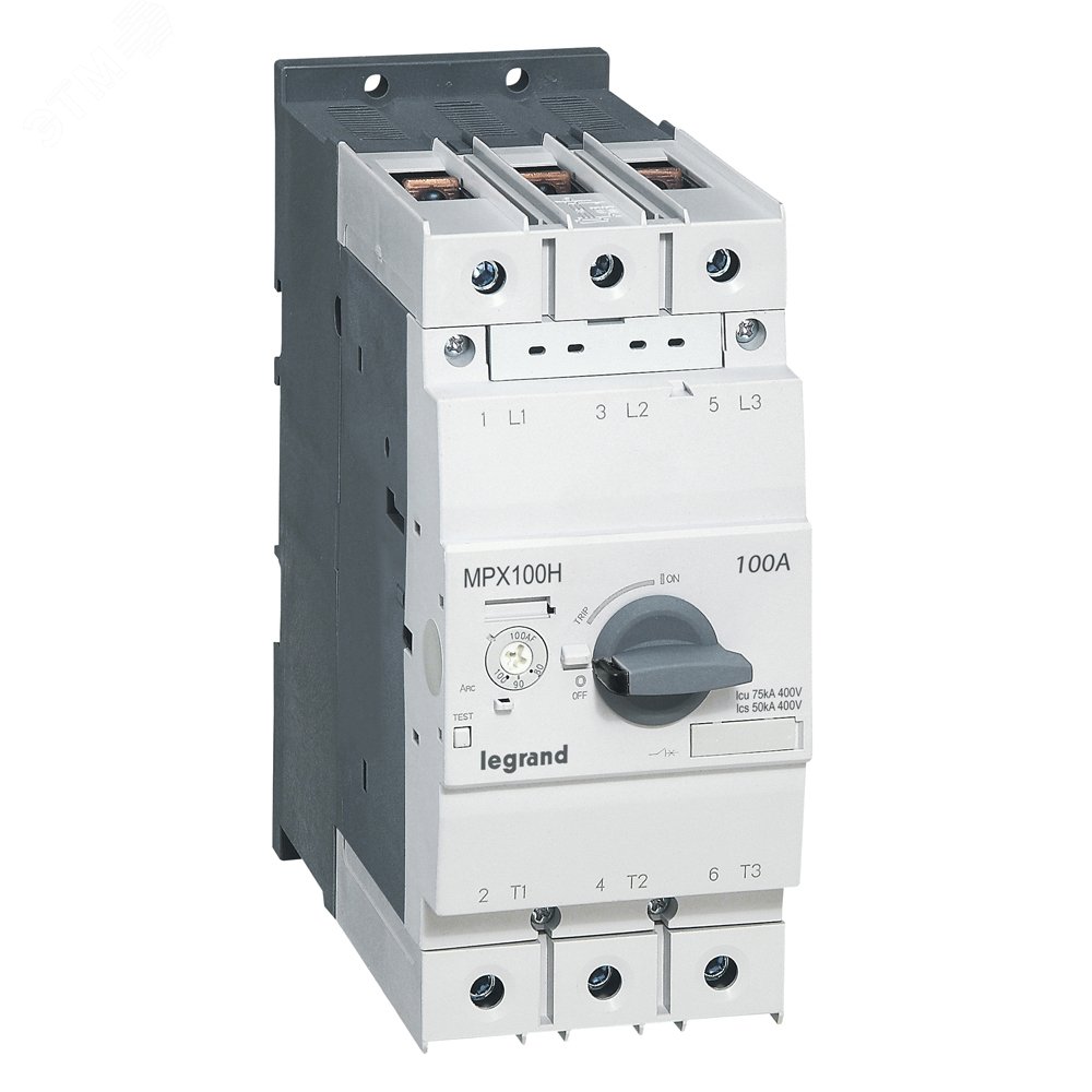 Выключатель автоматический для защиты электродвигателей MPX3 T100H 100A 50kA 417379 Legrand - превью 2