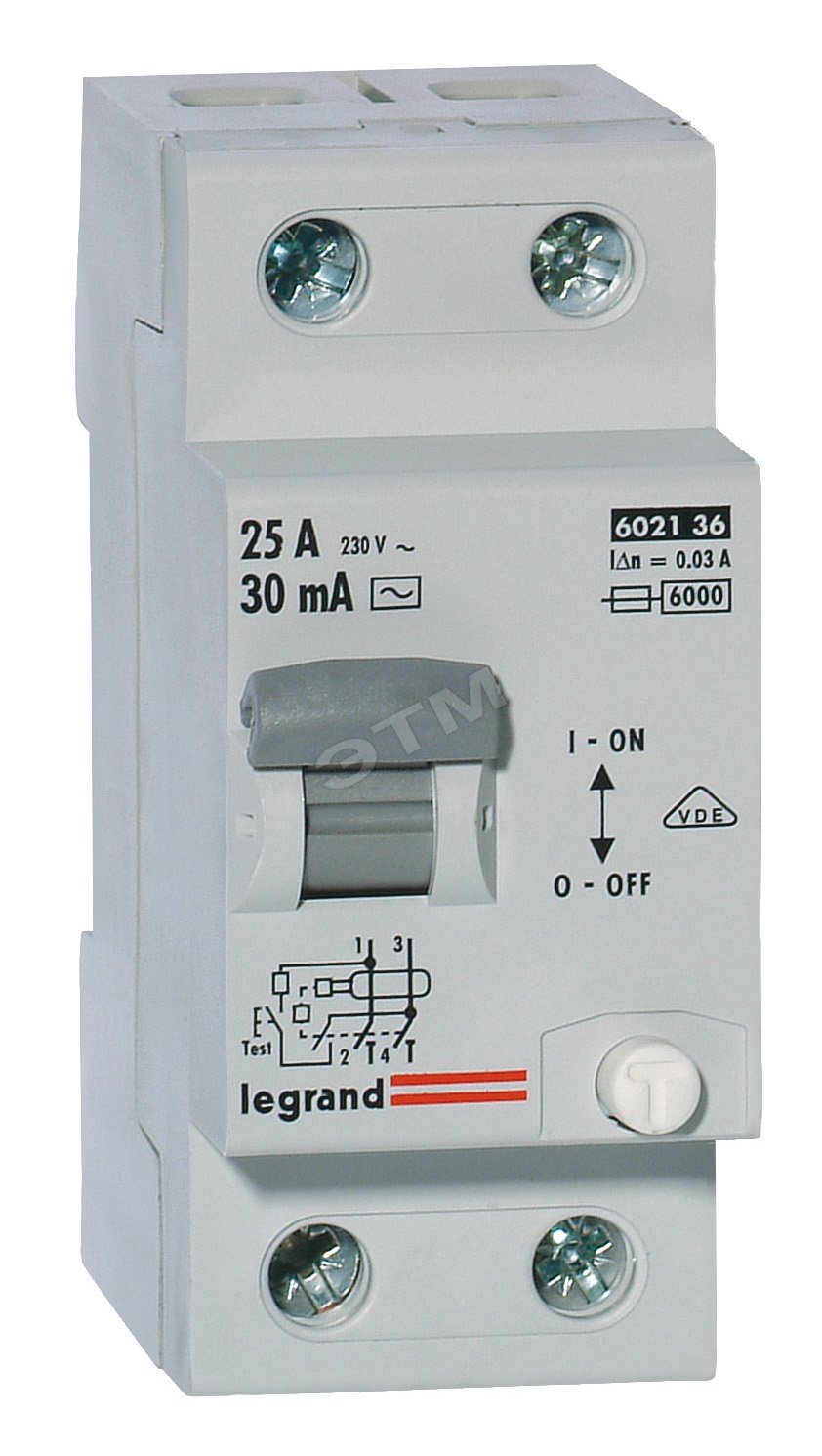 Выключатель дифференциального тока (УЗО) двухполюсный 25А 30мА LR АС 602136 Legrand