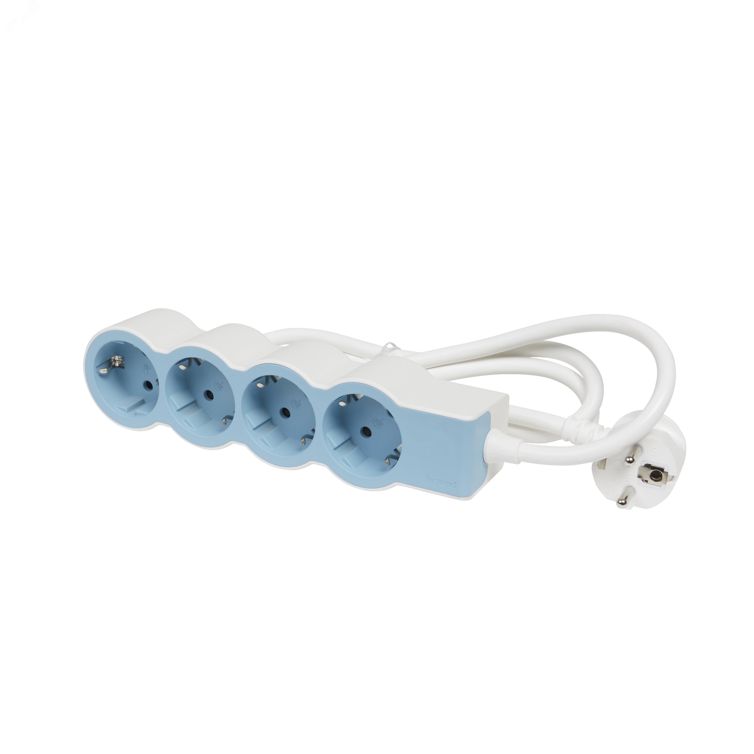 Удлинитель серии  Стандарт   4 x 2К+З с кабелем 1,5 м., цвет: бело-голубой 694554 Legrand - превью