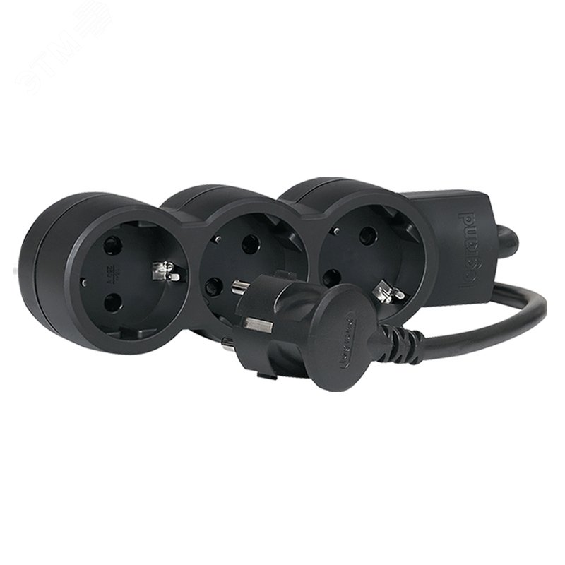 Удлинитель Стандарт 3 x 2К+З - с кабелем длиной 1,5 м черный 695010 Legrand - превью 2