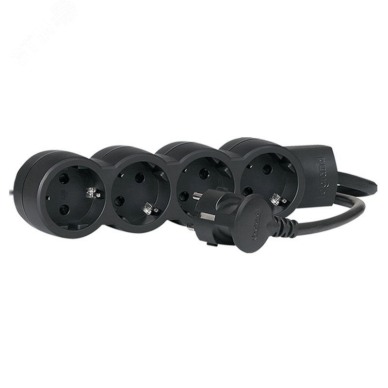 Удлинитель Стандарт 4 x 2К+З - с кабелем длиной 1,5 м черный 695025 Legrand - превью 2