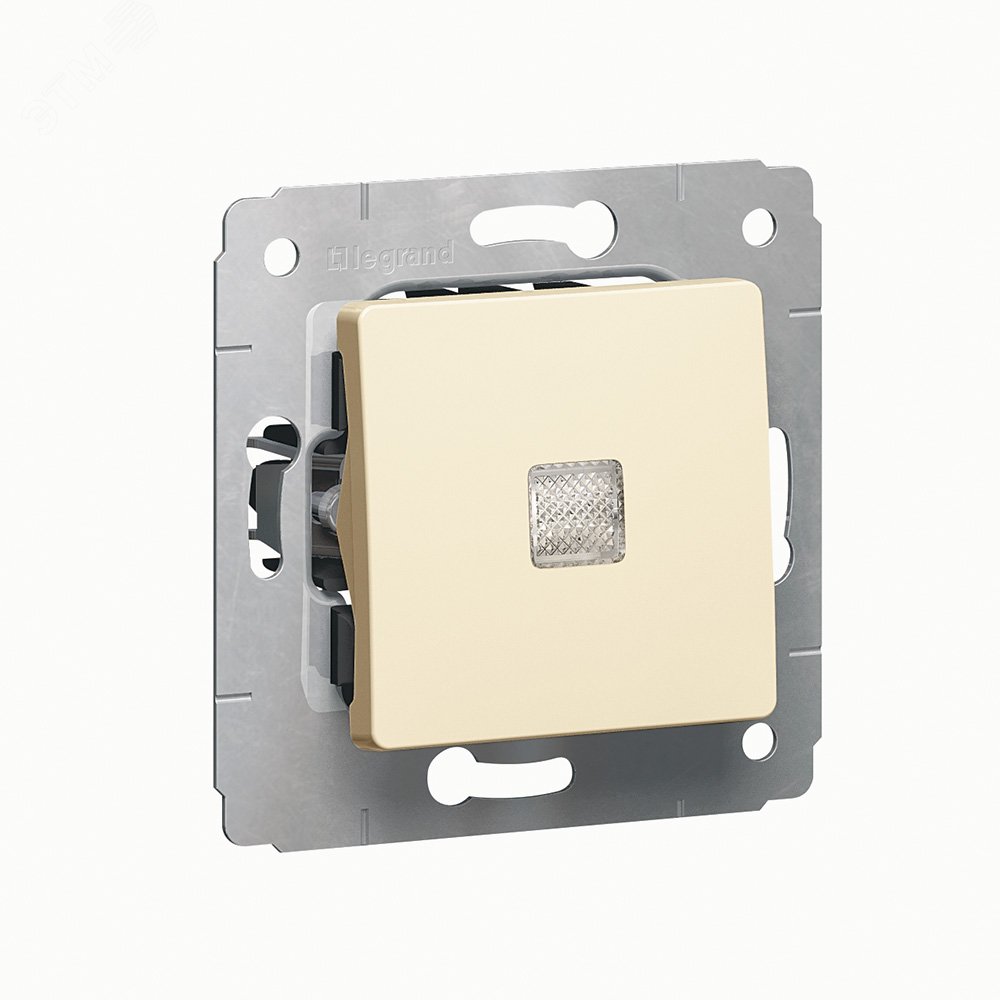 Изображение товара CARIVA Выключатель с подсветкой 10А слоновая кость скрытый монтаж