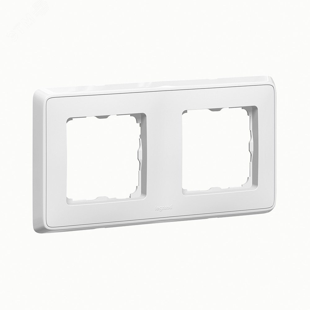 Изображение товара Рамка 2 поста белая Cariva для электроприборов, пластиковая, скрытый монтаж