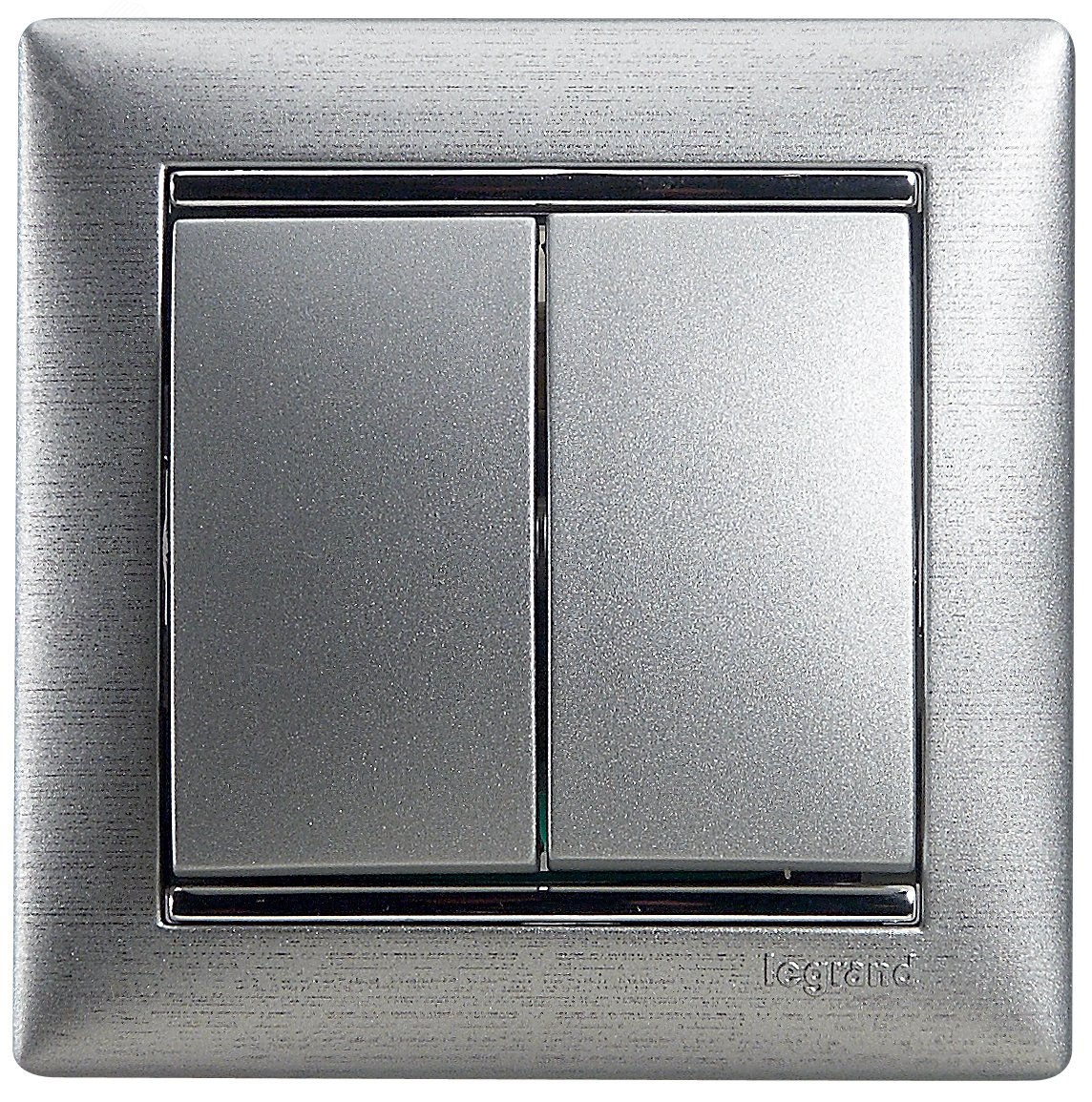 VALENA Выключатель двухклавишный в рамку алюминий 770105 Legrand - превью 12