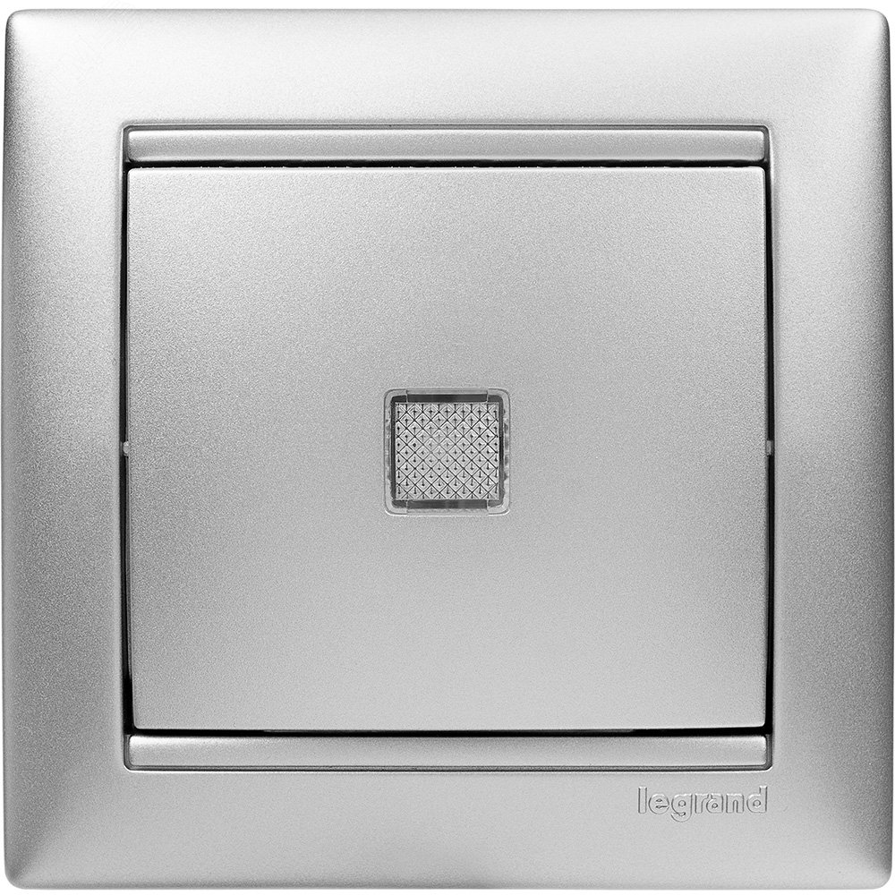 Выключатель одноклавишный, с подсветкой, в рамку, алюминий 770110 Legrand - превью 9