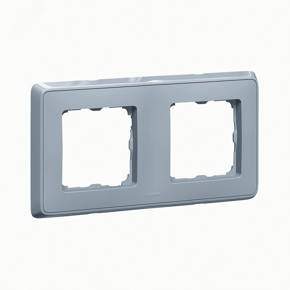 Изображение товара Рамка 2 поста жемчужно-серая Cariva из пластика с IP20