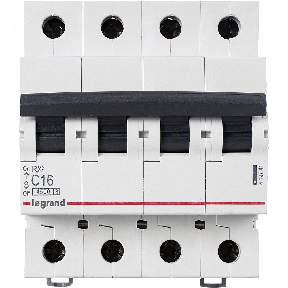 Выключатель автоматический четырехполюсный RX3 4,5 кА C 16 А 419741 Legrand - превью