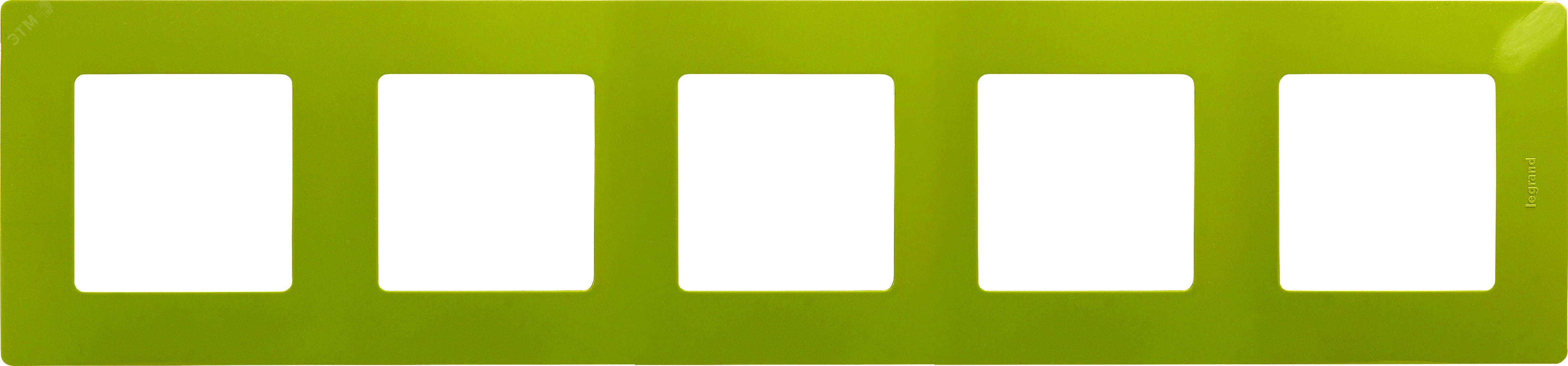 ETIKA Рамка 5 постов зеленый папоротник 672545 Legrand - превью 2