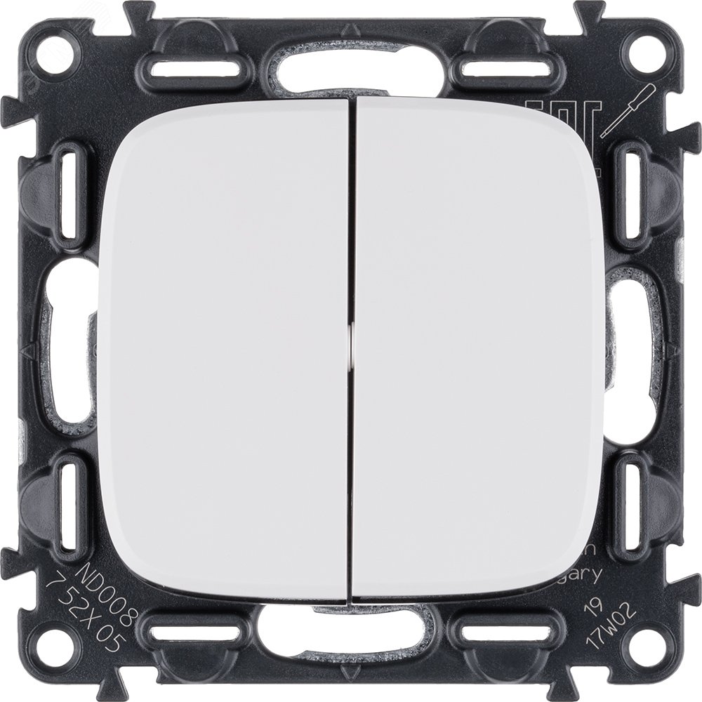 Изображение товара Двухклавишный выключатель Valena ALLURE 10А 220V IP20 белый