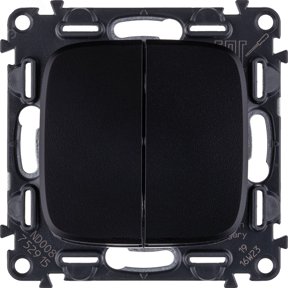 Изображение товара Выключатель двухклавишный Valena ALLURE 10А 250В антрацит безвинтовые зажимы