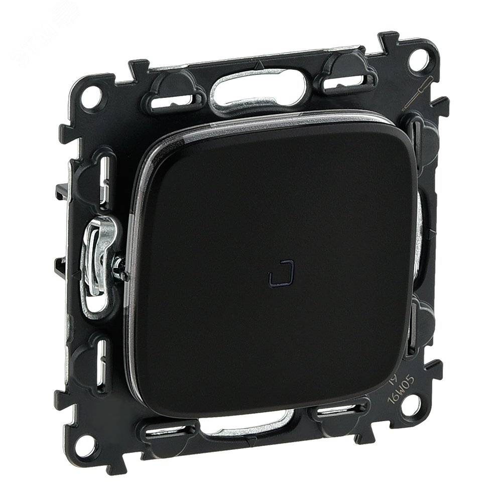 Изображение товара Valena ALLURE Переключатель 10АХ 250В с подсветкой с лицевой панелью безвинтовые зажимы антрацит (шт)