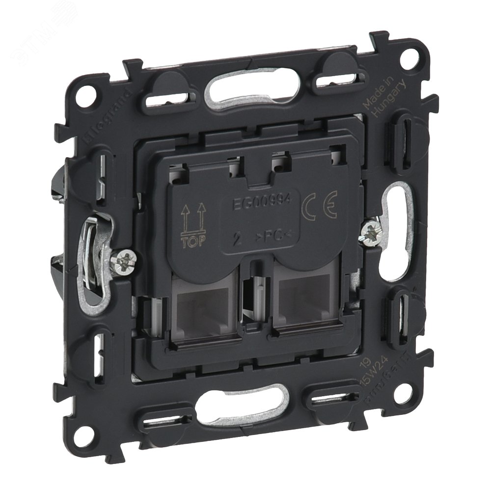 Изображение товара Valena IN MATIC Розетка телефонная RJ11 двойная с скрытым монтажом серого цвета