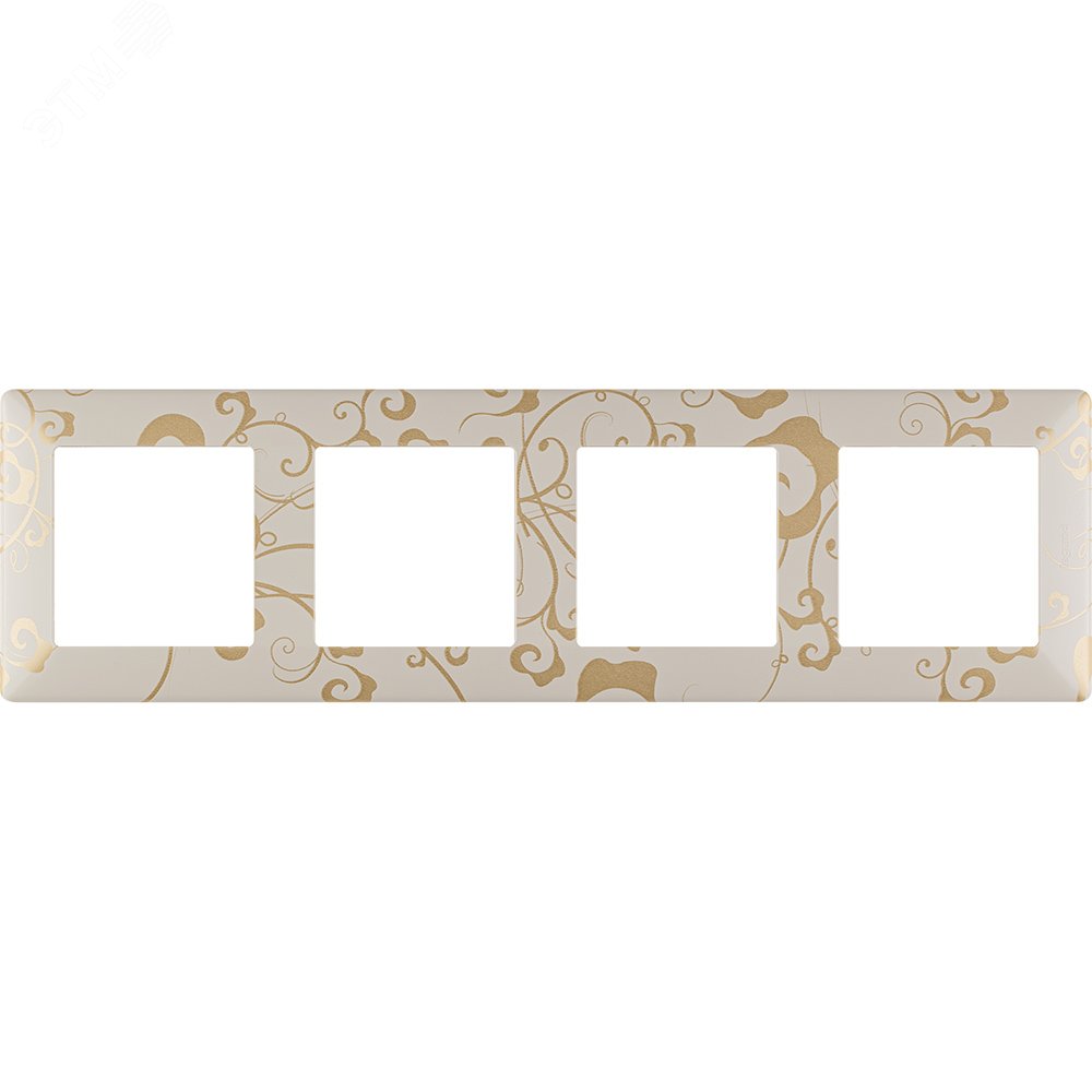 Изображение товара Valena LIFE Рамка 4 поста Ампир бежевый универсальная пластиковая с защитой IP20