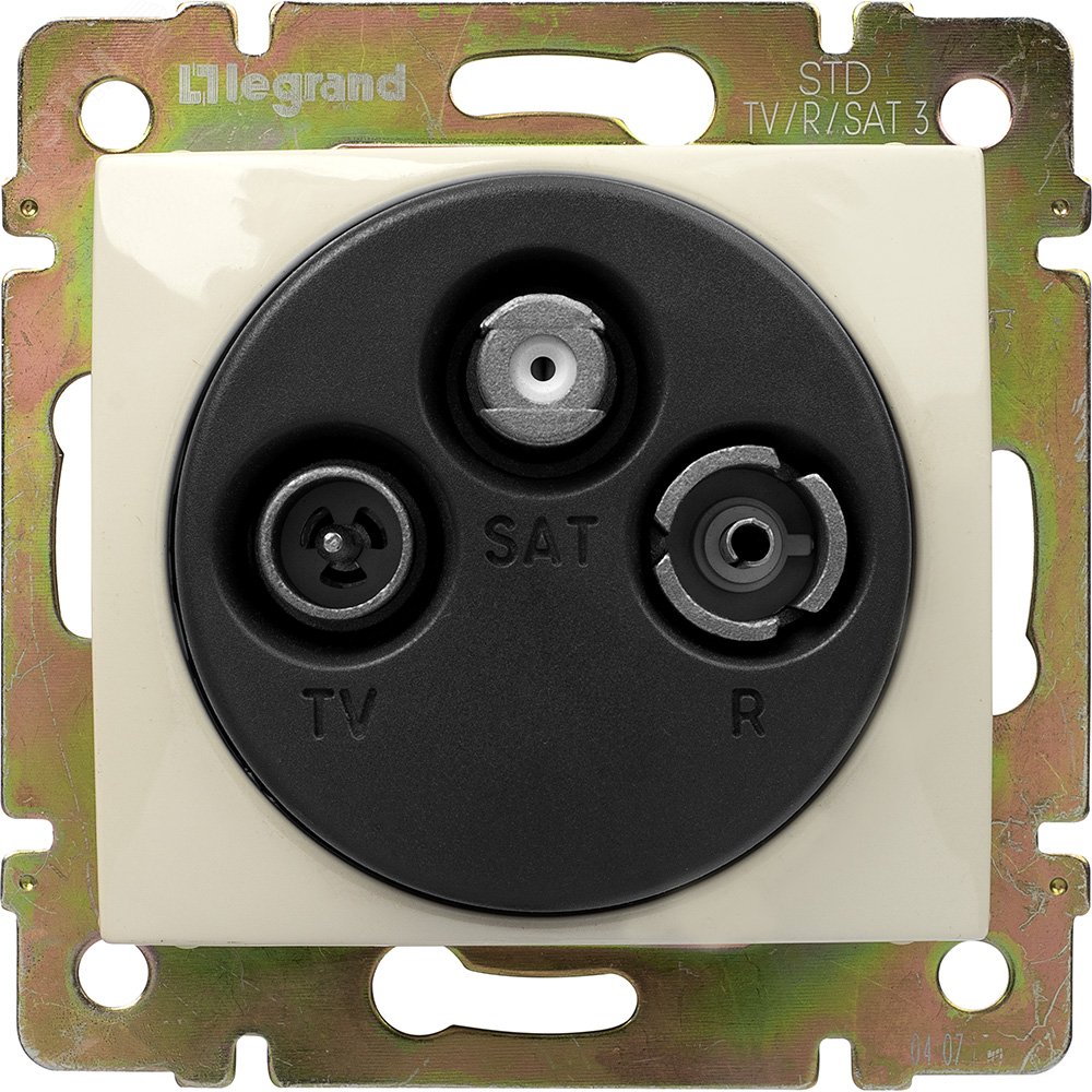 Изображение товара VALENA Розетка телевизионная TV-FM-SAT звезда в рамку слоновая кость (шт)