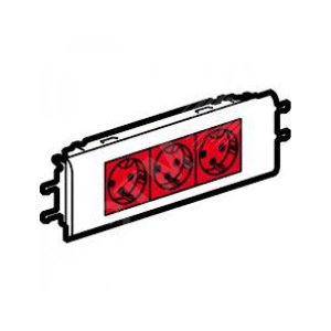 DLP Розетка красная 65 немецкий стандарт 3x2К+З с блоком