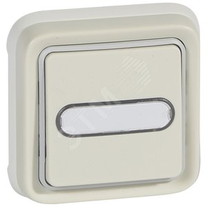 Plexo Кнопка 10A НО+НЗ встроенная с этикеткой белая