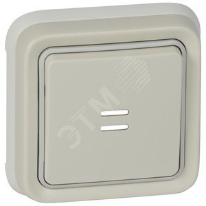 Plexo Кнопка 10А НО+НЗ встроенная с подсветкой белая
