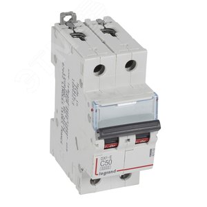 Изображение товара Выключатель автоматический двухполюсный 50А C DX3-E 6кА (шт)