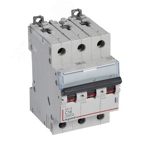Изображение товара Выключатель автоматический трехполюсный 16А C DX3-E 6кА (шт)