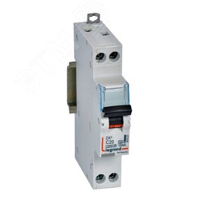 Выключатель автоматический дифференциального тока АВДТ DX3 1П+Н 6000А C20 10мА тип А (1 модуль) 411125 Legrand