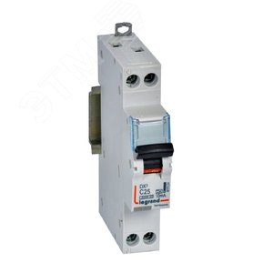 Выключатель автоматический дифференциального тока АВДТ DX3 1П+Н 6000А C25 10мА тип А (1 модуль)